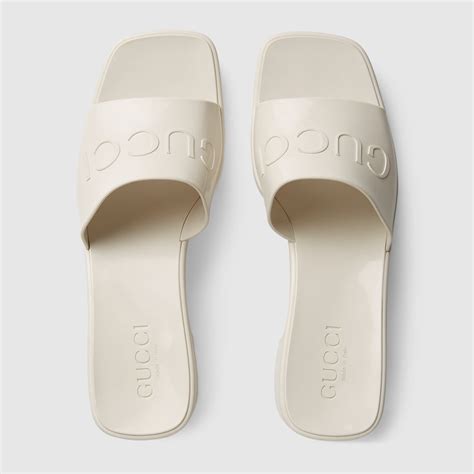 gucci white rubber sandal